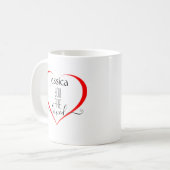 Modern I love you Simple Heart Personalize Monogrm Koffiemok (Voorkant links)