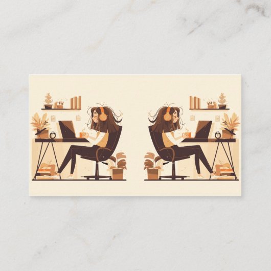 Modern I Meisje Werken Visitekaartje (Achterkant)