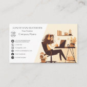 Modern I Meisje Werken Visitekaartje (Voorkant)