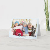 Modern Ice Blue Eenvoudige Elegante Foto Kerstmis Feestdagen Kaart (Voorkant)