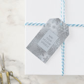Modern Ice Blue Sneeuwvlokken Gift Label Cadeaulabel