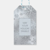 Modern Ice Blue Sneeuwvlokken Gift Label Cadeaulabel (Voorkant)