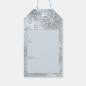 Modern Ice Blue Sneeuwvlokken Gift Label Cadeaulabel (Achterkant)