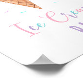 Modern Ice Cream Bar Verjaardagsteken Poster (Hoek)