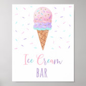 Modern Ice Cream Bar Verjaardagsteken Poster (Voorkant)