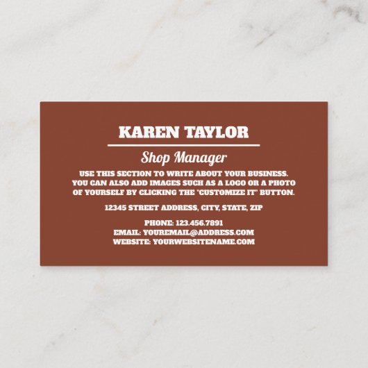 Modern Ice Cream Parlor Visitekaartje (Achterkant)