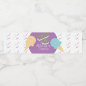 Modern Ice Cream Sprinkles Confetti Birthday Waterfles Etiket (Enkel label)