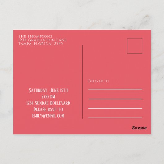 Modern Ice Cream Whimsical Briefkaart (Achterkant)