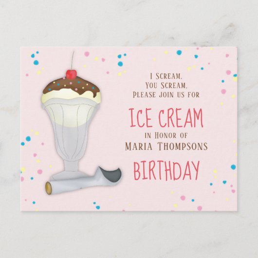 Modern Ice Cream Whimsical Briefkaart (Voorkant)