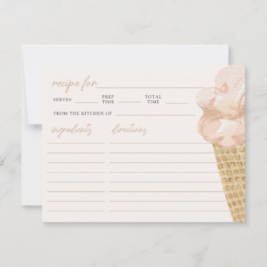 Modern Ice Cream Zomer Vrijgezellenfeest Recept Ka Notitiekaartje (Voorkant)