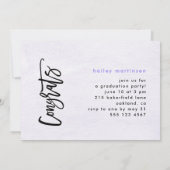 Modern Ice Paars Ombre Foto Graduation Party Kaart (Achterkant)