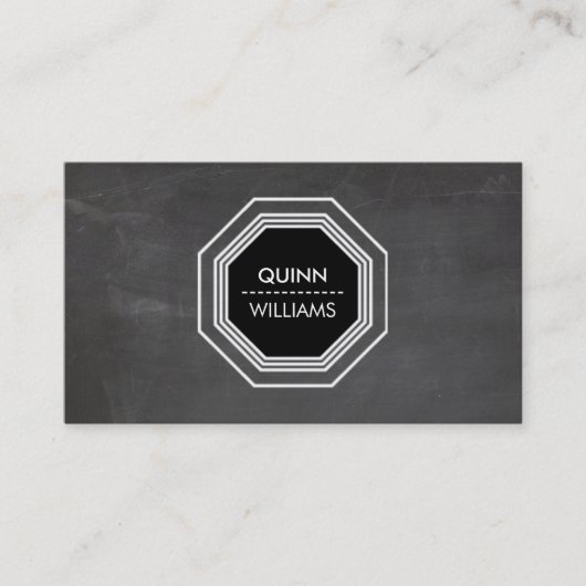 MODERN ICON LOGO cool achthoek geometrisch krijtbo Visitekaartje (Voorkant)