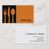 Modern Icon Silhouette - catering  | zwart/oranje Visitekaartje (Voorkant / Achterkant)