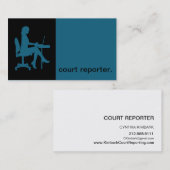 Modern Icon Silhouette, journalist | blauw Visitekaartje (Voorkant / Achterkant)