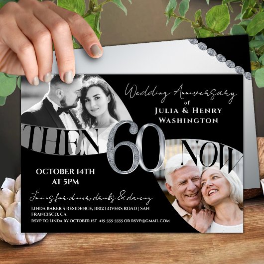 Modern Iconic 60th Wedding Anniversary Kaart