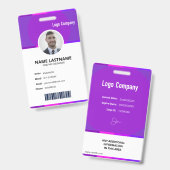 Modern ID Identification Card Photo Badge (Voor- en achterkant)