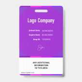 Modern ID Identification Card Photo Badge (Achterkant)