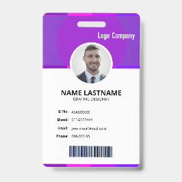 Modern ID Identification Card Photo Badge