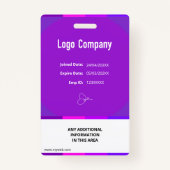 Modern ID Identification Card Photo Badge (Achterkant)