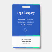 Modern ID Identification Card Photo Badge (Achterkant)