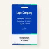 Modern ID Identification Card Photo Badge (Achterkant)