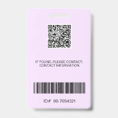 Modern ID Kaart Kantoor Medewerker Barcode Logo Badge (Achterkant)