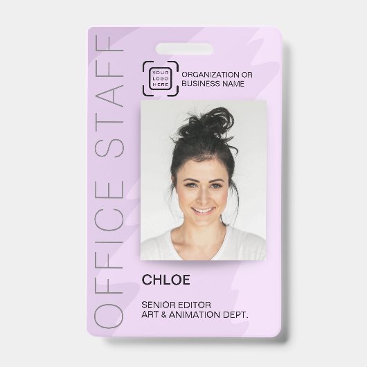 Modern ID Kaart Kantoor Medewerker Barcode Logo Badge (Voorzijde)