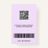 Modern ID Kaart Kantoor Medewerker Barcode Logo Badge (Achterkant)