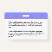 Modern ID Kaart Zakelijk Medewerker Bar Code Logo Badge (Achterkant)