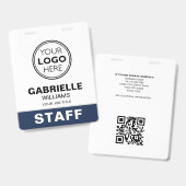 Modern ID-logo met QR-code voor beveiliging in mar Badge (Voor- en achterkant)