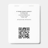 Modern ID-logo met QR-code voor beveiliging in mar Badge (Achterkant)