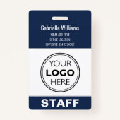 Modern ID Logo Security Personeel Pass Blue Custom Badge (Voorkant)