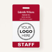 Modern ID Logo Security Personeel Pass Red Custom Badge (Voorkant)