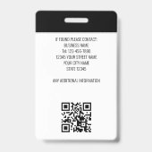 Modern ID Photo Security Personeel Pass Black Cust Badge (Achterkant)