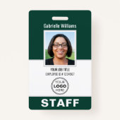 Modern ID Photo Security Personeel Pass Green Cust Badge (Voorkant)