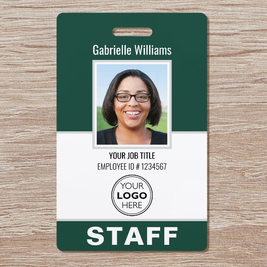 Modern ID Photo Security Personeel Pass Green Cust Badge
