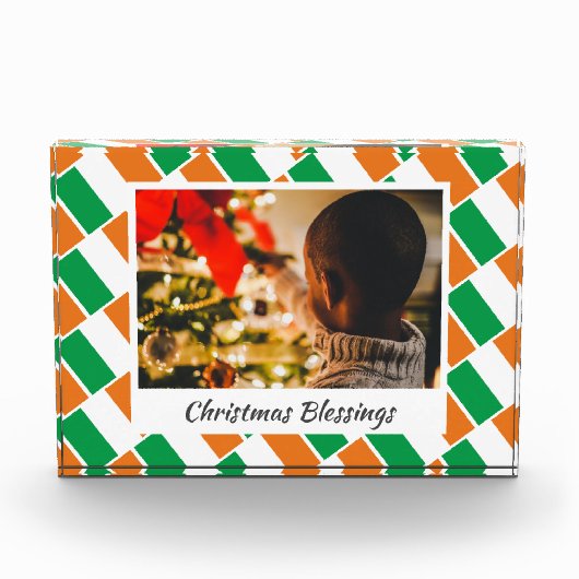 Modern IERLAND VLAG Kerstmis Keepsake Fotoblokken (Voorkant)