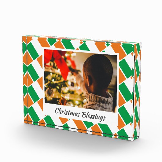 Modern IERLAND VLAG Kerstmis Keepsake Fotoblokken (Rechts)