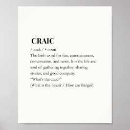 Modern Iers Grappige Ierse Quote Craic Poster