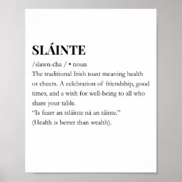 Modern Iers Grappige Ierse Slainte Citaat Poster