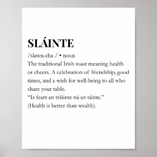 Modern Iers Grappige Ierse Slainte Citaat Poster