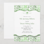 Modern Iers Jubileum Party Invite met klavers Kaart (Voorkant / Achterkant)