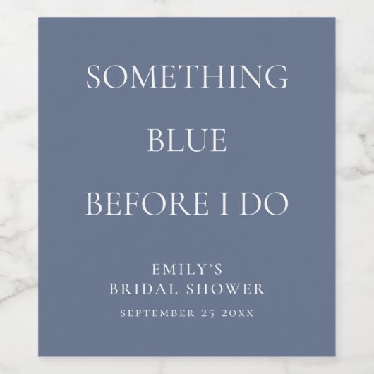 Modern iets blauw voordat ik Vrijgezellenfeest Wijn Etiket (Enkel label)