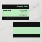 Modern II - Mint Green en Black Visitekaartje (Voorkant / Achterkant)