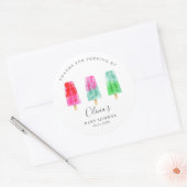 Modern ijsachtig Baby shower Ronde Sticker (Envelop)