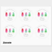 Modern ijsachtig Baby shower Ronde Sticker (Vel)