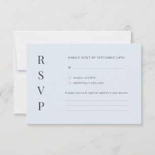 Modern Ijsblauw & Houtskool Gevervormd Raster RSVP Kaartje