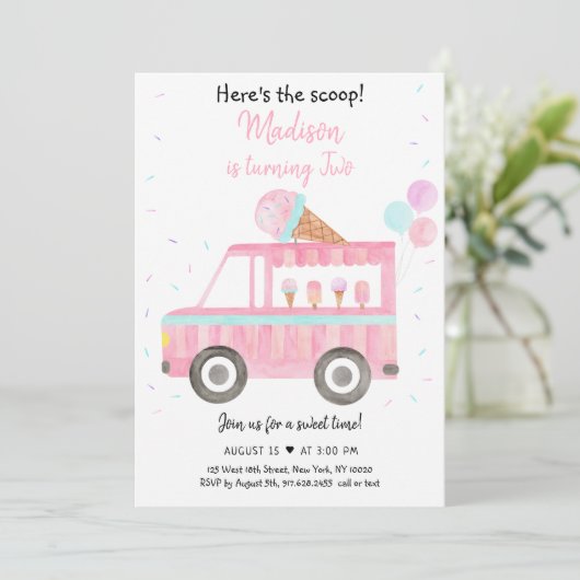 Modern Ijscoman Hier Heb Je De Scoup Verjaardag Kaart (Staand voorkant)