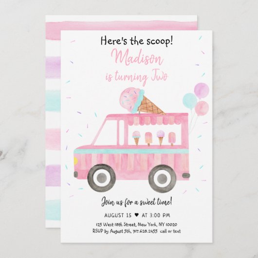 Modern Ijscoman Hier Heb Je De Scoup Verjaardag Kaart (Voorkant / Achterkant)