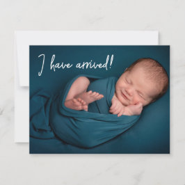 Modern ik ben aangekomen Cute Baby Foto Birth Aankondiging